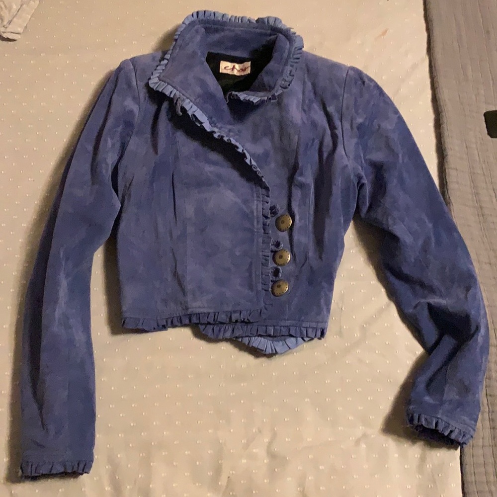 Vintage little blue suede Char jacket.